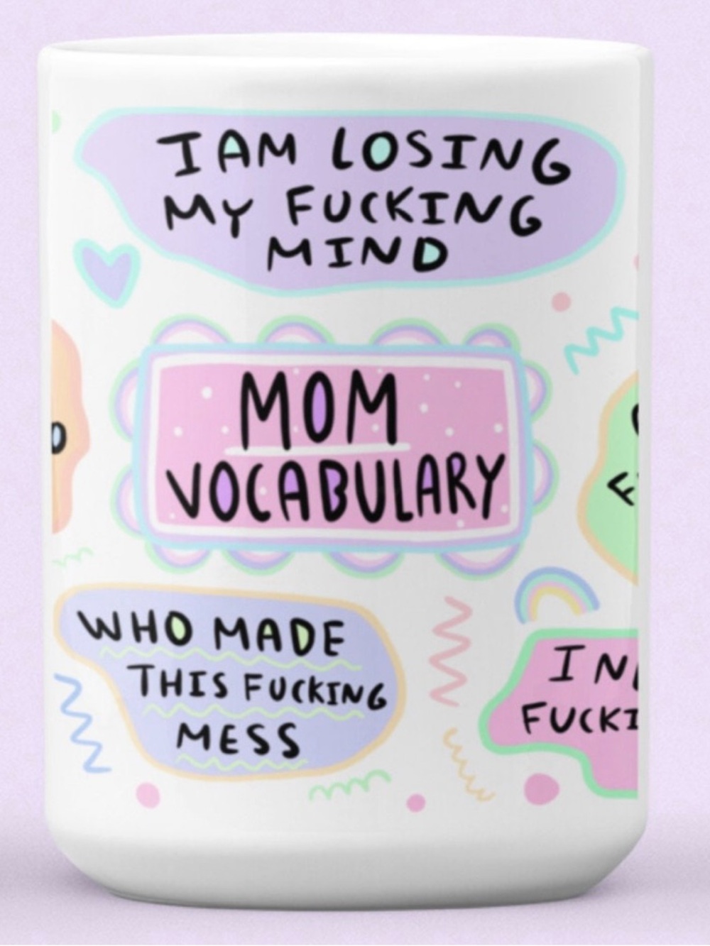 Mom Vocabulary Ceramic Mug - Pastel Graphic